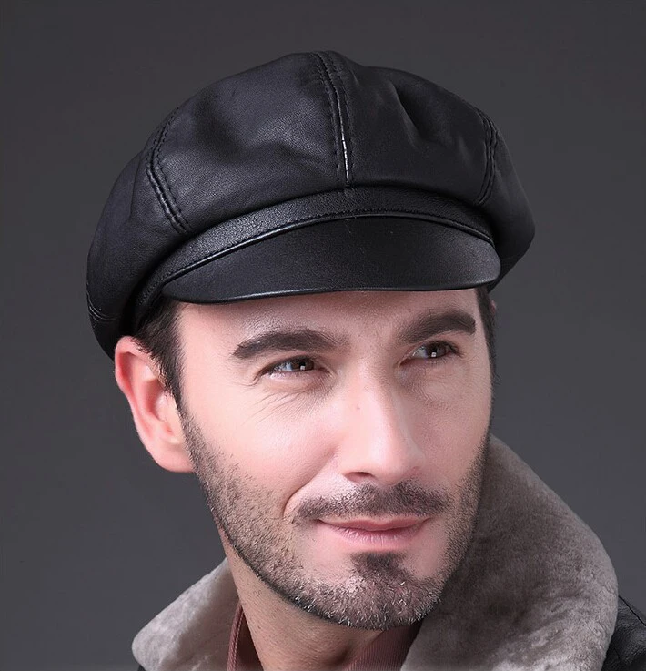 Black Leather Driving Cap - Buy Leather 