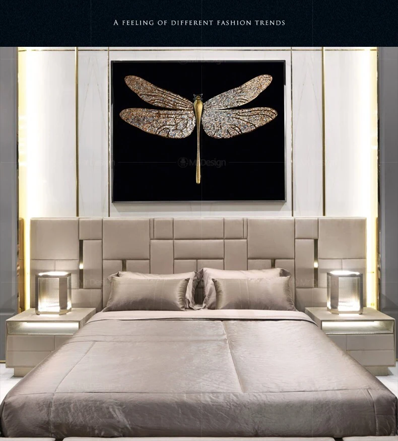 Luxury Italian Bedroom Set King Size Modern Italian Stainless Steel ...