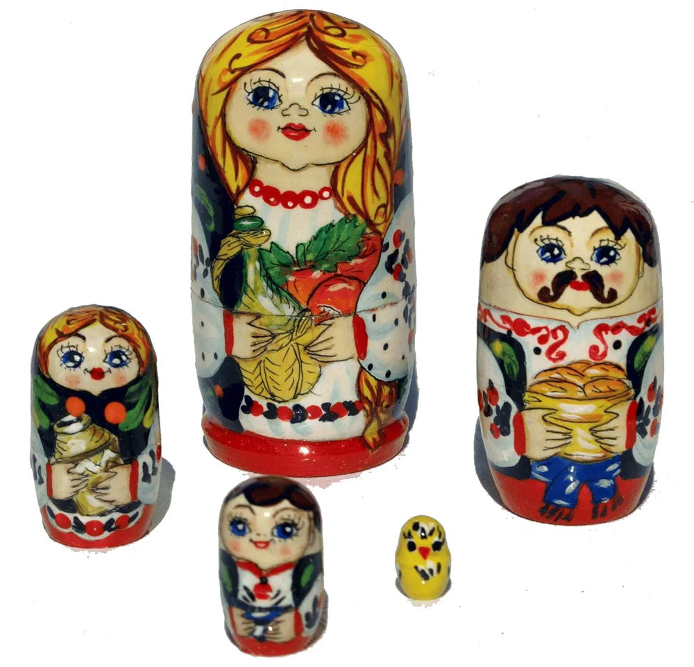 5 unidades muñeca rusa muñeca de madera rusa babuschka