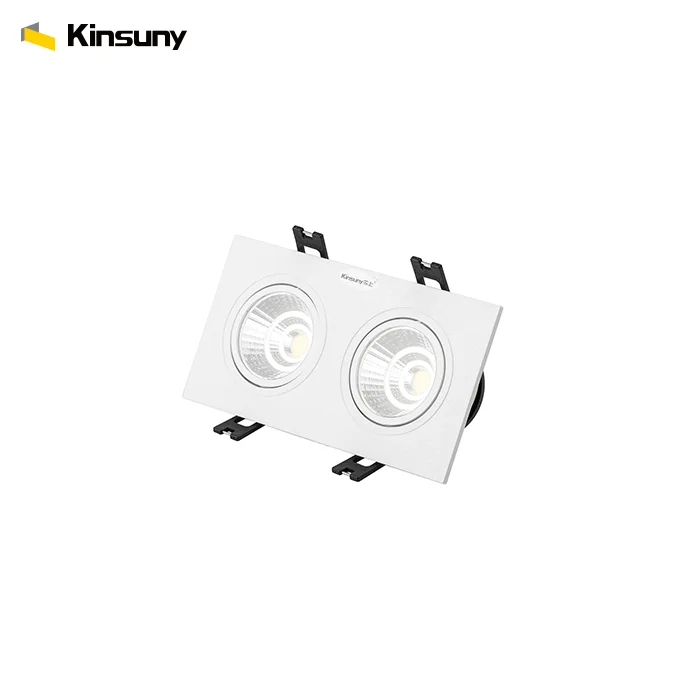 Hot new product RA>85 90 10w 18w double heads cob recessed ceiling square venture light led grille down light