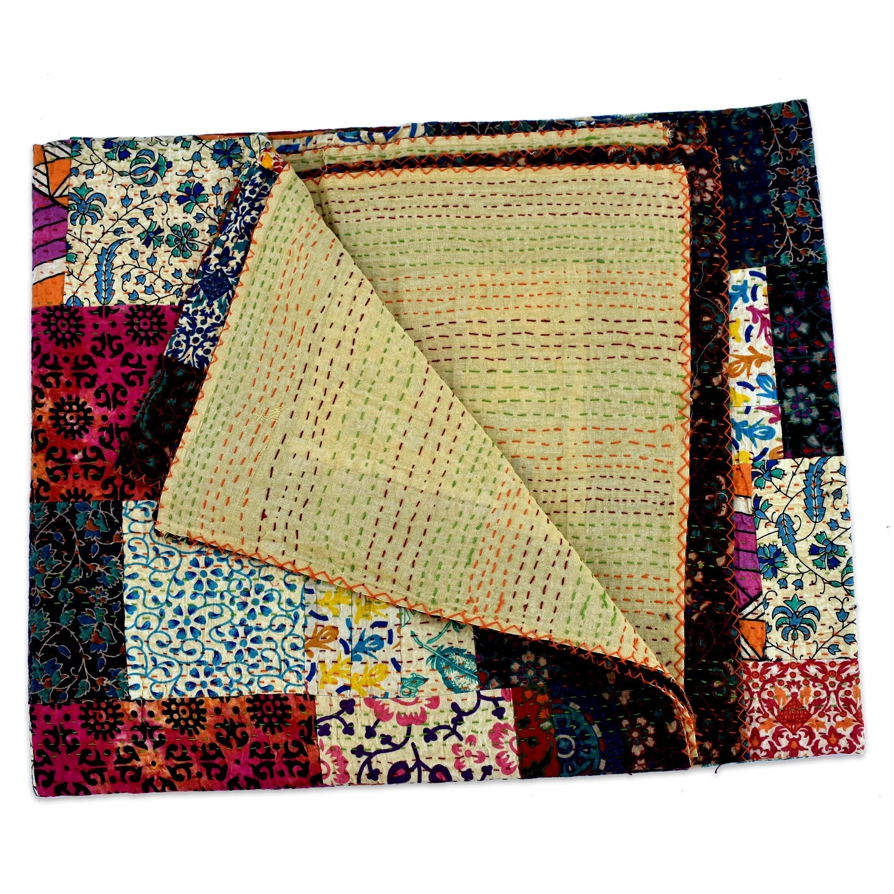 Хит продаж лоскутное Хлопковое одеяло Kantha в индийском королевском стиле ручной работы оптовая