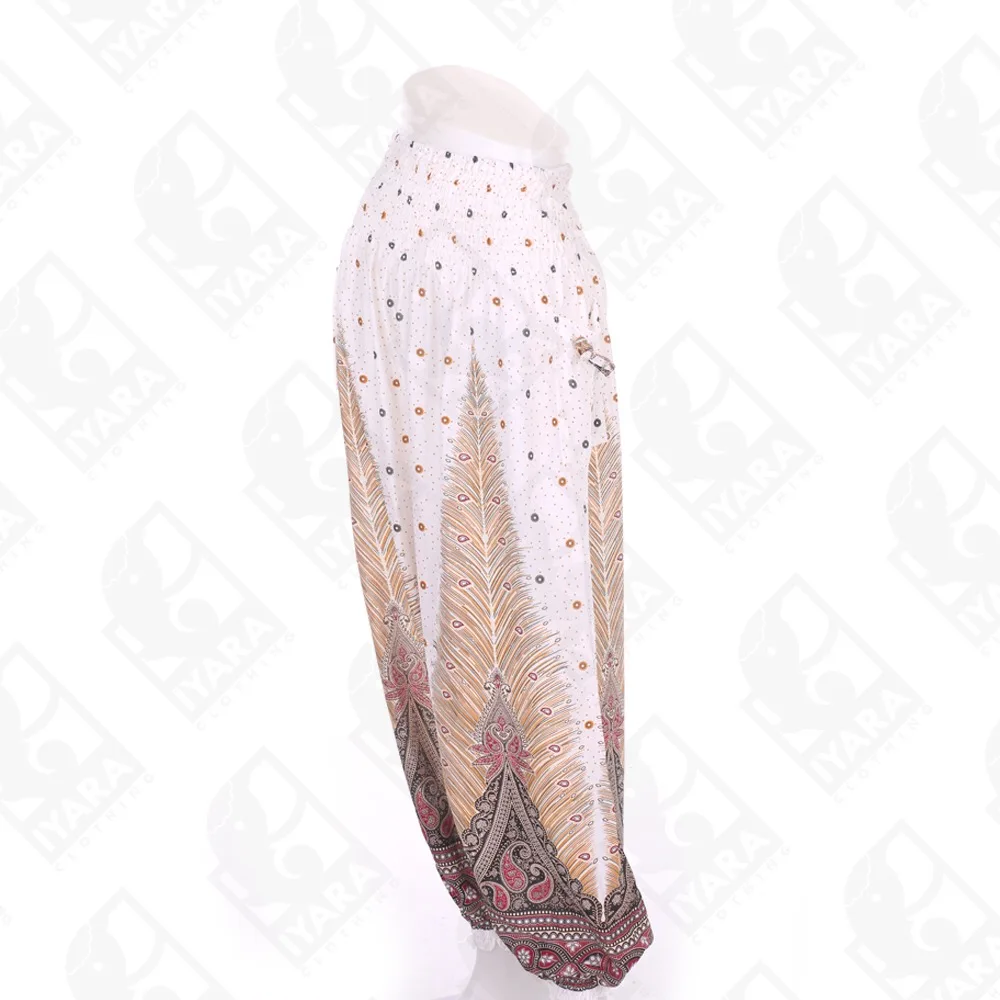 Thai Aladdin Maternity Plus Size High Waist Breathable Quick-Dry Eco-Friendly Printed Harem Yoga Pants Pockets Ankle-Length