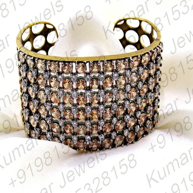 Antique Cz Stone Champagne Color Victorian Art 2020 Party Wear Girlish Daily Designer Exclusive Fashion Cuff Bracelet Buy Indian Cuff Bracelets Semi Precious Stone Bracelet Colored Stone Bracelet Product On Alibaba Com