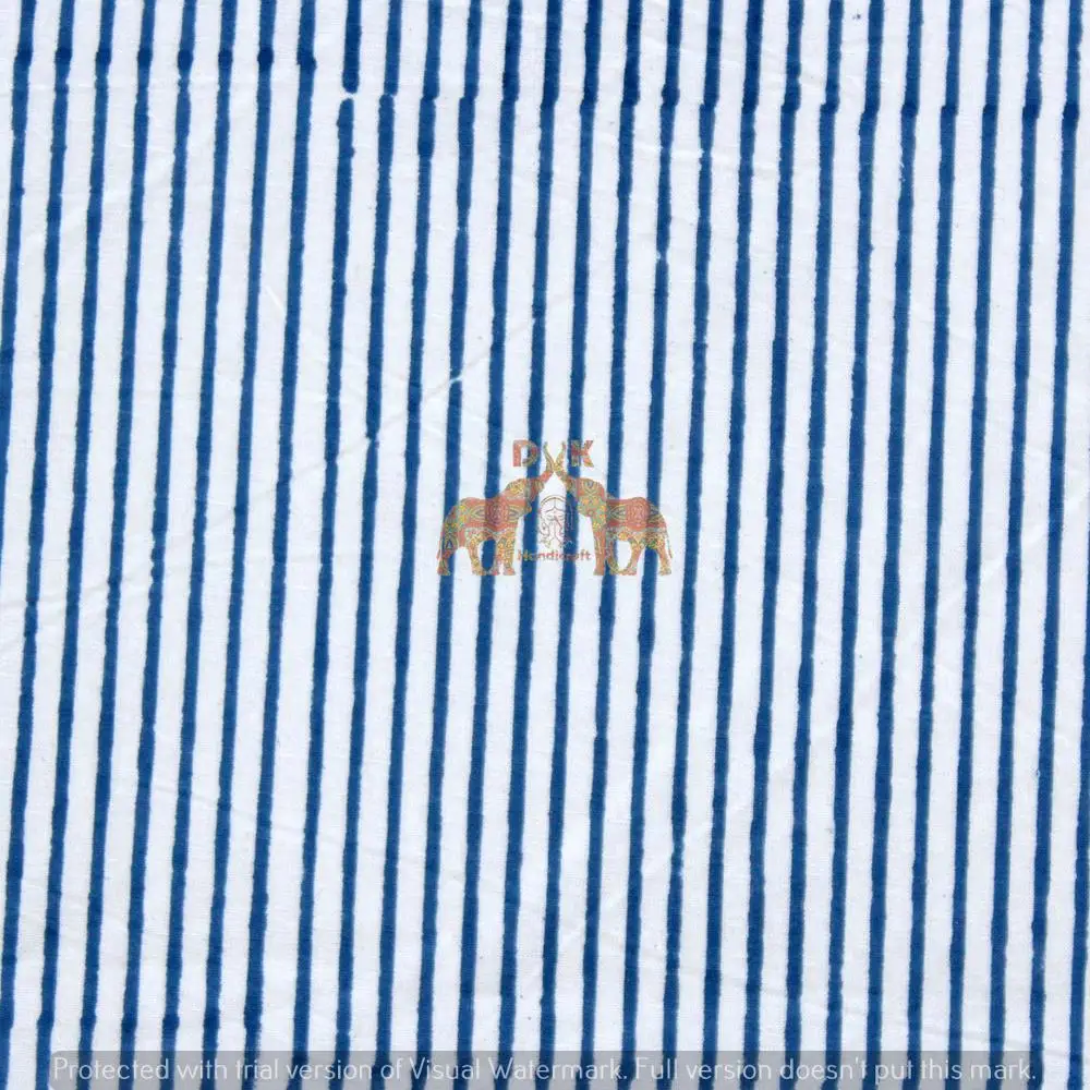 Голубая полосатая Легкая Вуаль, ткань с ручным принтом, мультипликационный 100% чистый хлопок, одежда, платье, материал