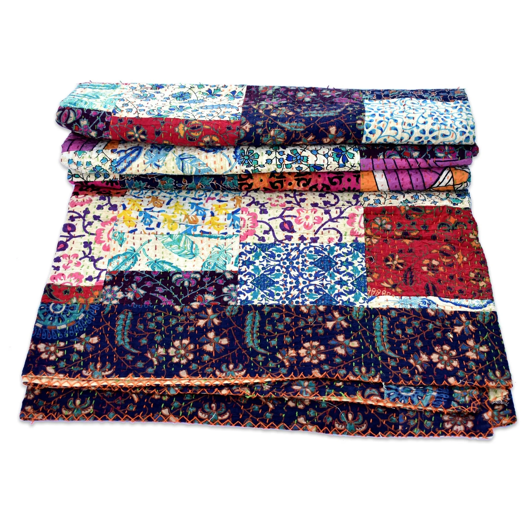 Хит продаж лоскутное Хлопковое одеяло Kantha в индийском королевском стиле ручной работы оптовая