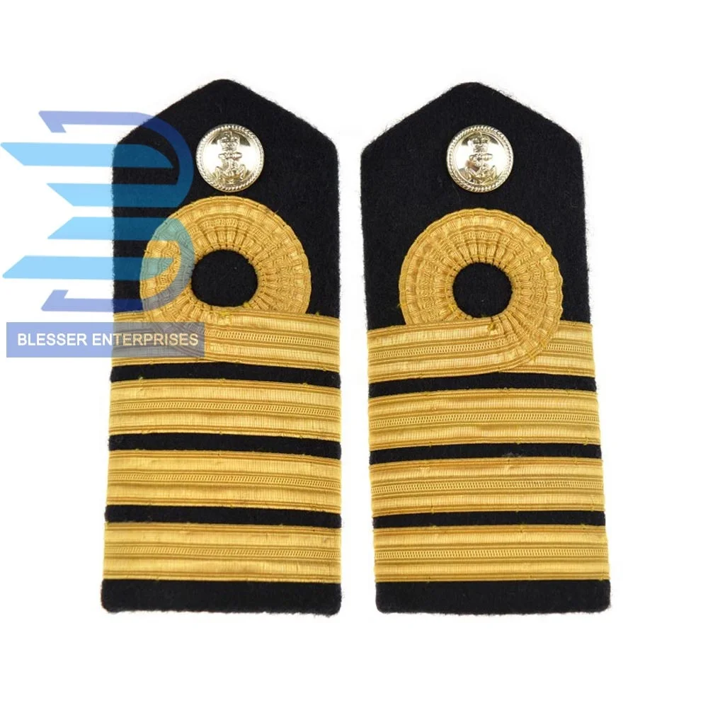 New Military Officers Gold Cord Shoulder Boards Epaulettes Pair 
