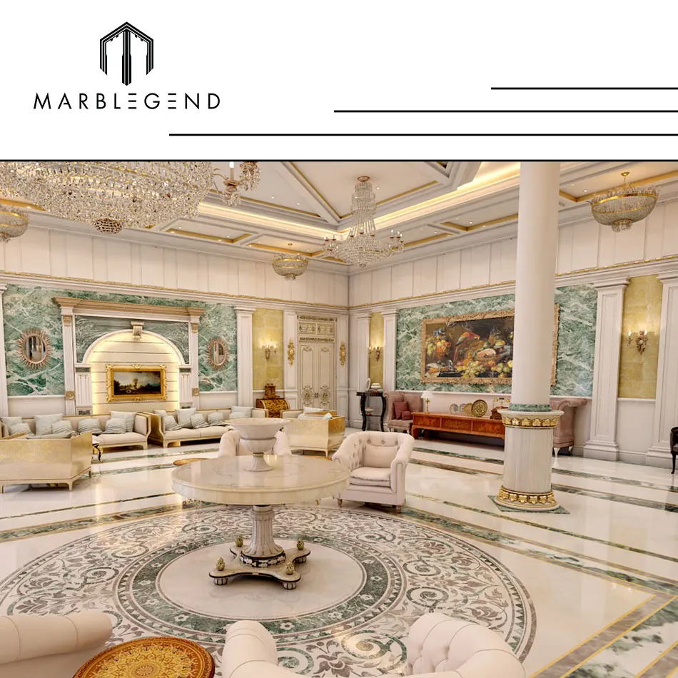 Custom Design Private Palace and Majlis Project Nano Crystallized Glass Panel White Nano Glass Flooring Tiles