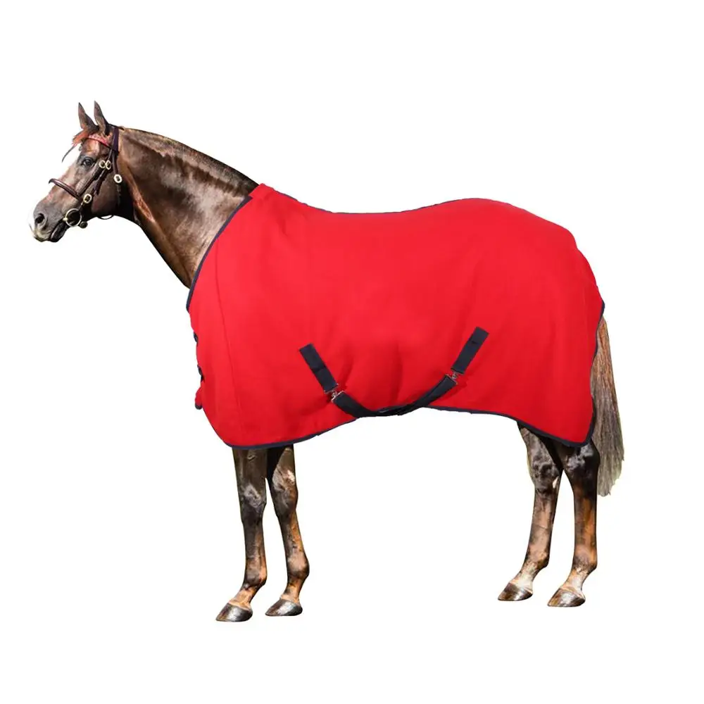 Swish Equestrian Fleece Horse Rug/Horse Fleece Travel Cooler Rug Red/Black