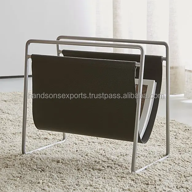 Вешалка для журналов Galen из матовой никелевой кожи