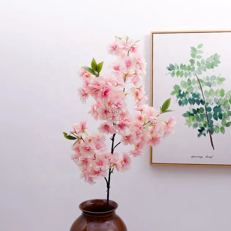 Свадебное украшение Qihao, цветочные композиции, центральный цветок, 3 ветки, цветение вишни, искусственные ветки цветка вишни