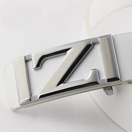 100cm❣️メンズベルト シルバーロゴ ウエスタンファッションベルト高品質3.4cm幅起毛文字Zロゴビーズ