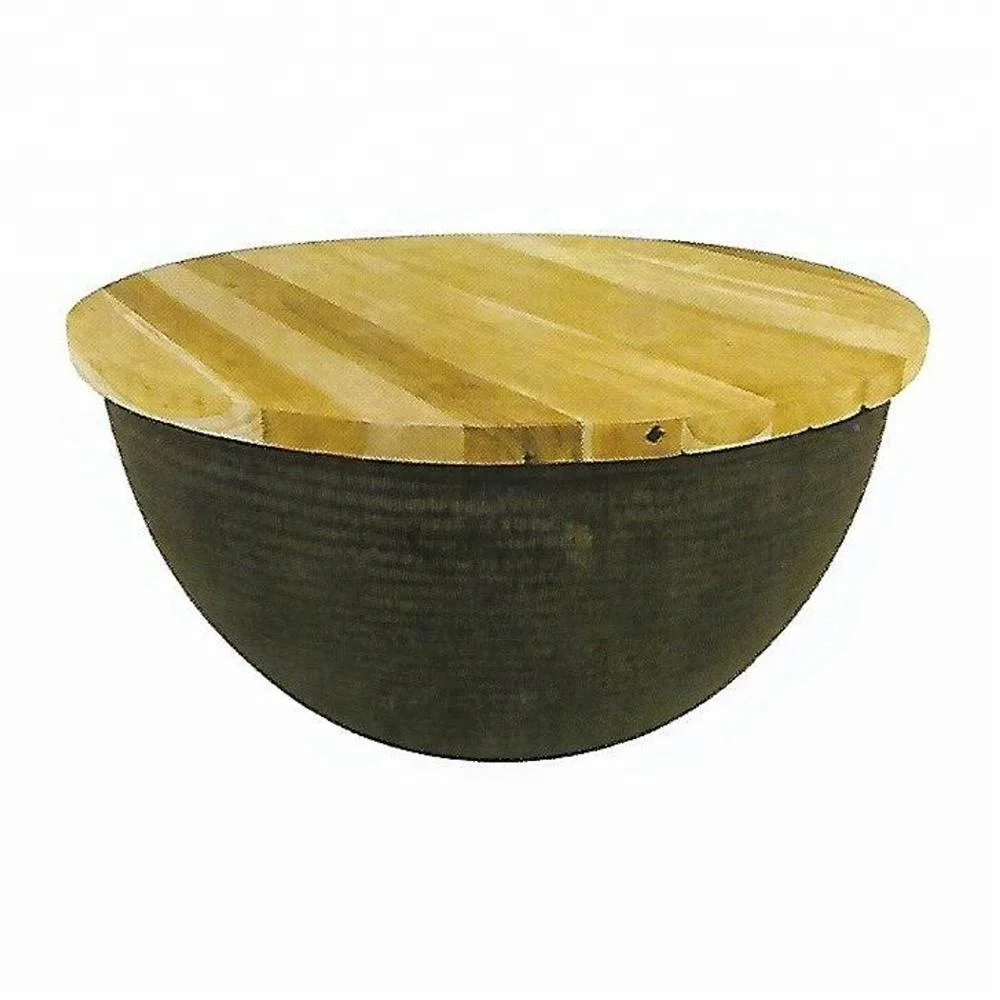 Minimalist Wooden Coffee Table with Bowl-Like Base for Living Room Furniture