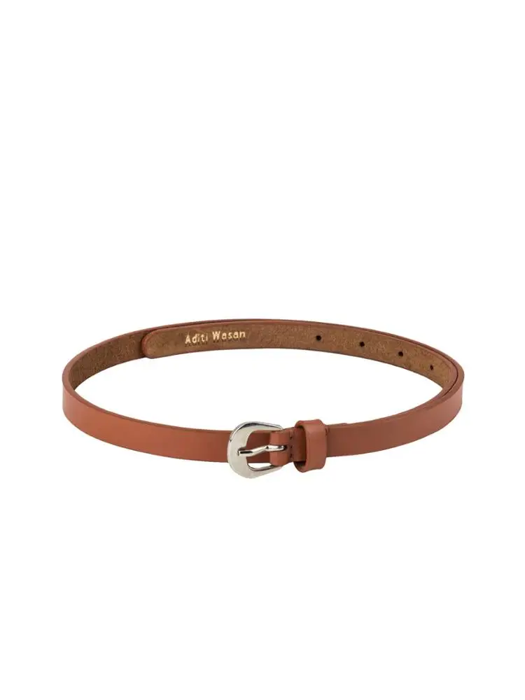 Ladies Casual Eco-Friendly Cow Hide Leather Belt Alloy Buckle Customized Logo 100% Original Leather Adjustable Width 0.75-1.50cm