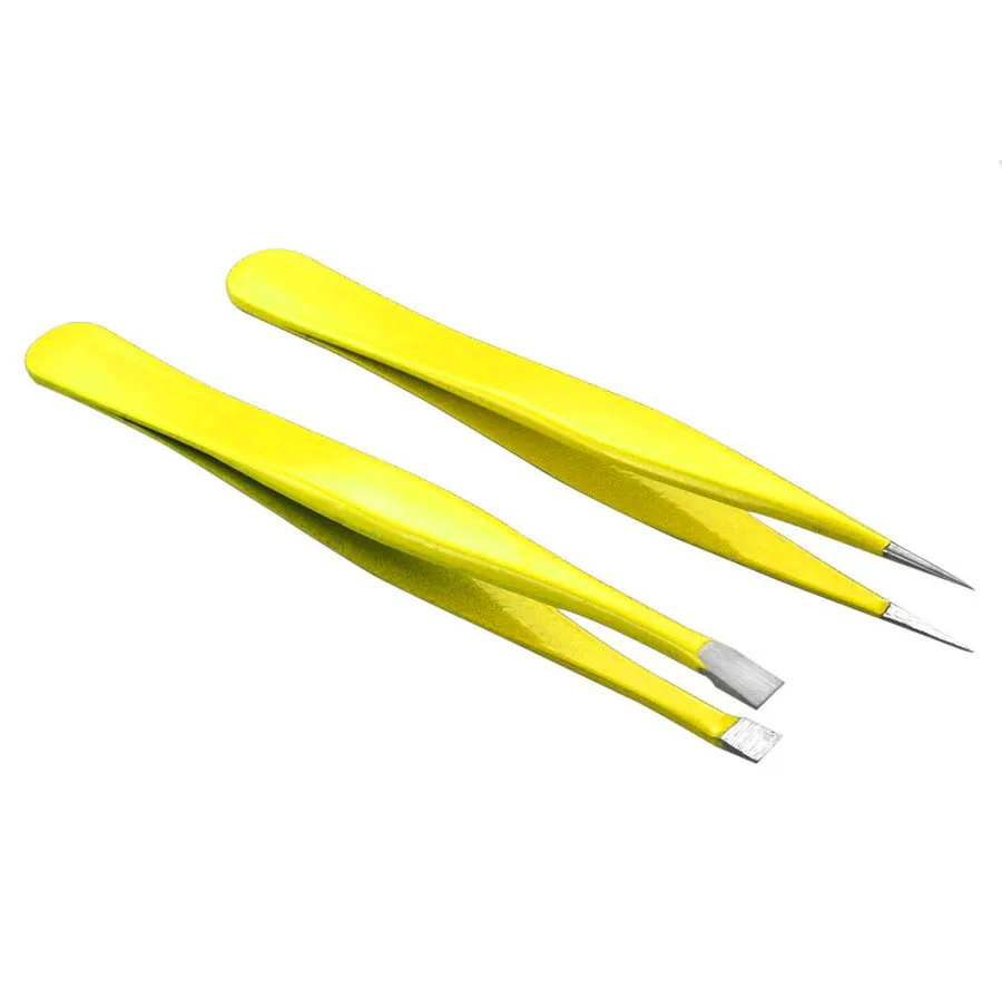 Pointed And Slanted Tweezers Set Professional Eyebrow Tweezers Set And