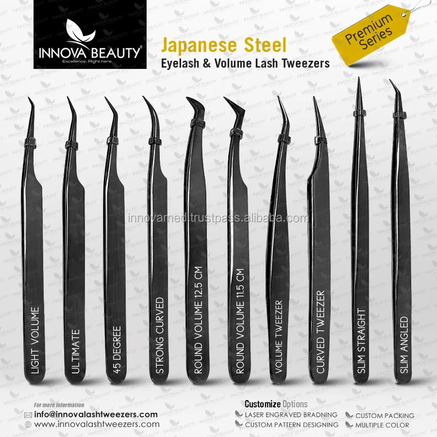 Stainless Steel Tweezers Eyelash Extension Tweezers/ Hand Tested Best