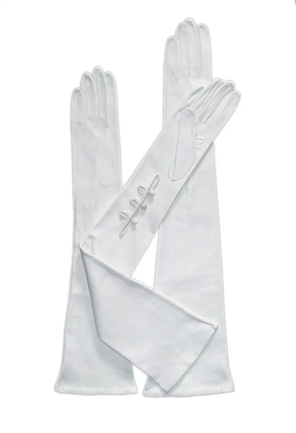 Женские модные длинные кожаные перчатки на заказ из черной овечьей шкуры, длинные перчатки из овечьей шкуры для дам, перчатки для вечеринки из овчины, кожаные перчатки