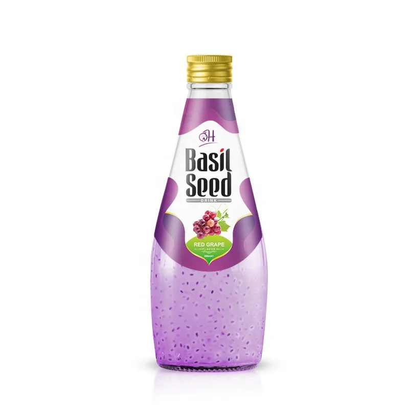 290ml glass bottle basil seed drink with red grape - buy basil