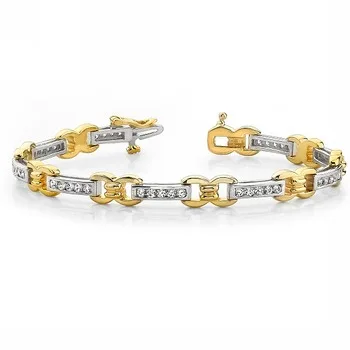 two tone diamond tennis bracelet