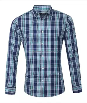 Men Shirts 100% Cotton Dress Shirt Men Flannel Stripe Shirts