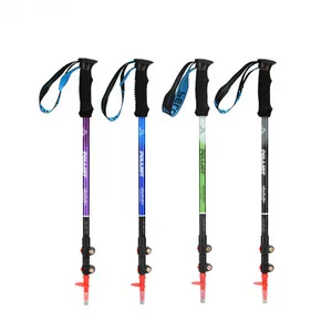 Adjustable Mountain Walking Stick Cane Womens Hiking Trekking Poles With Light for Trekking