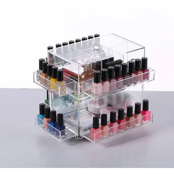 Rangement Vernis A Ongle Organisateur Vernis à Ongles Mural 4 étagères - Rangement Transparent Pour Huiles Essentielles Et épices 4 étagères Anti-glissement