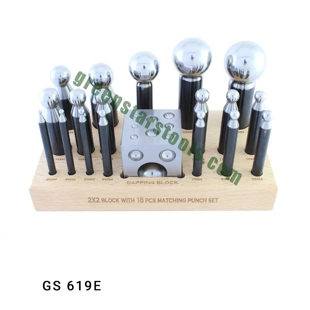 Jewelry Dapping Punch & Dapping Block Set Of 19 Buy Jewelry Tools And