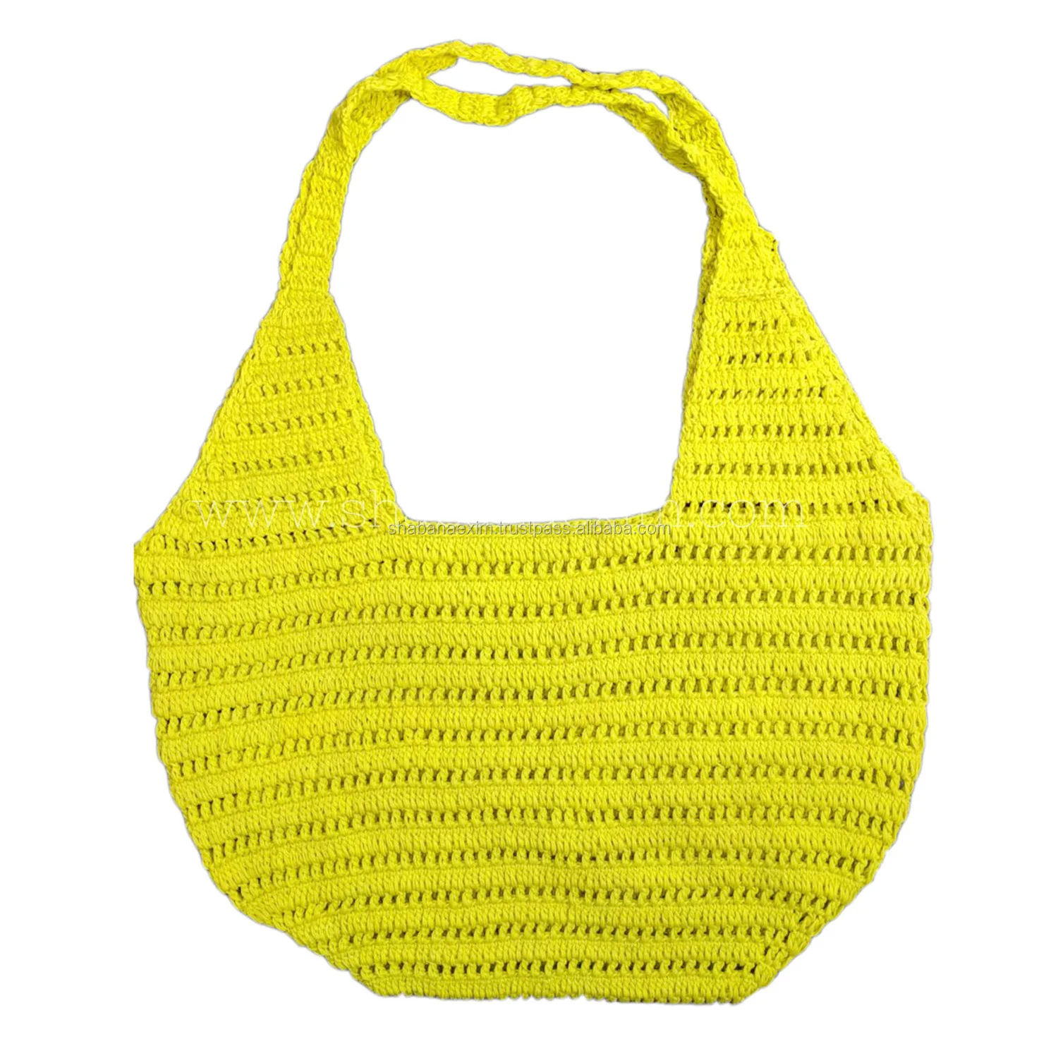 Handmade Women's Crochet Bag - Yellow