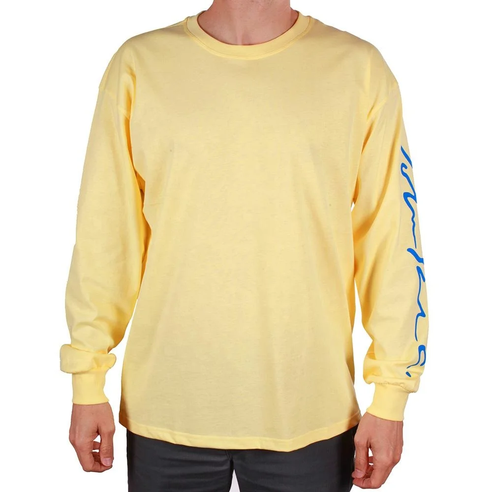 pale yellow long sleeve shirt