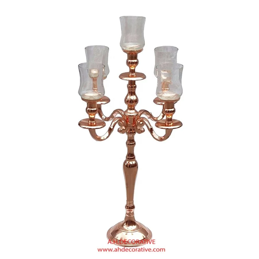 Rose Gold Candelabra For Wedding Christmas Home & Outdoor Decorating