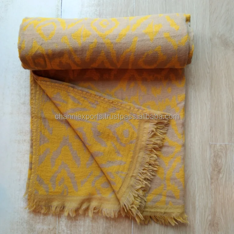 Wholesale Unique Collection Of Indian Woven Boiled Wool Throws Blankets