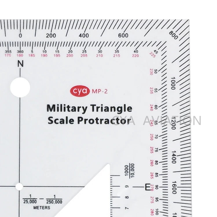 Easy to use Navigation Protractor MILS Map Military Triangle Scale Protractor