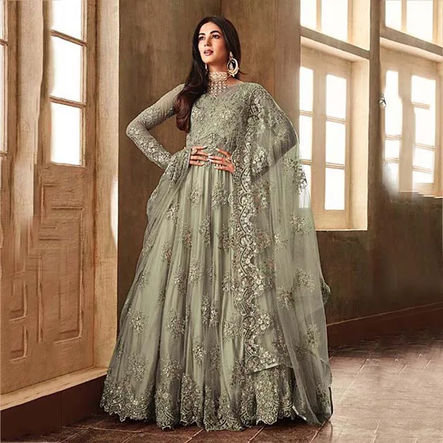 heavy work anarkali suit