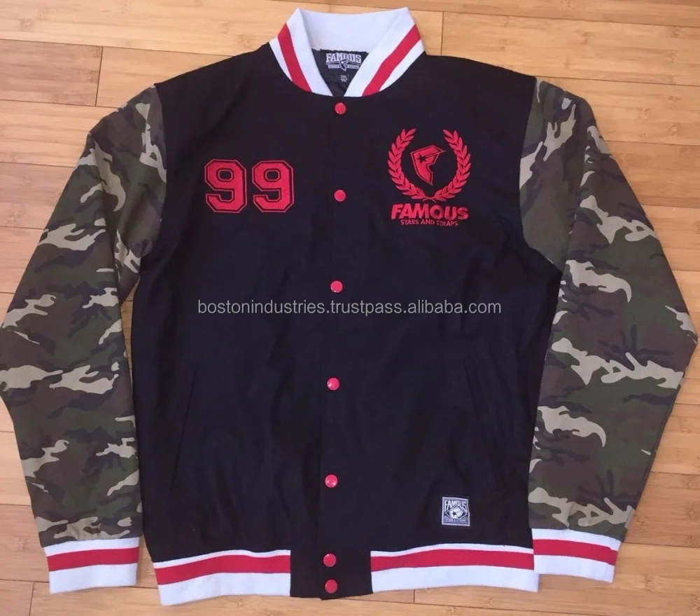 camo letterman jacket