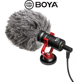 BOYA BY-MM1 Кардиоидная мини смартфон однообъективных цифровых зеркальных фотокамер и записывающих использовать микрофон для регистрации прямые трансляции запись