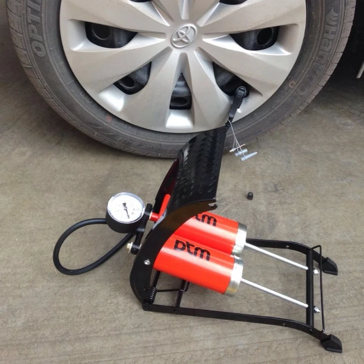 pump car tire with bike pump