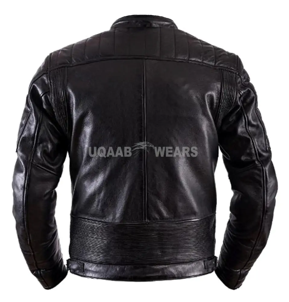 Mens Biker Genuine Leather Jacket Fashion Motorcycle Cafe Racer Casual Motorbike Racing Riders Leather Jacket Wholesale OEM
