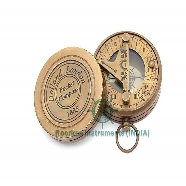 Handmade Nautical Brass Sundial Compass Marine Vintage Compass Pocket Gift/Decor 