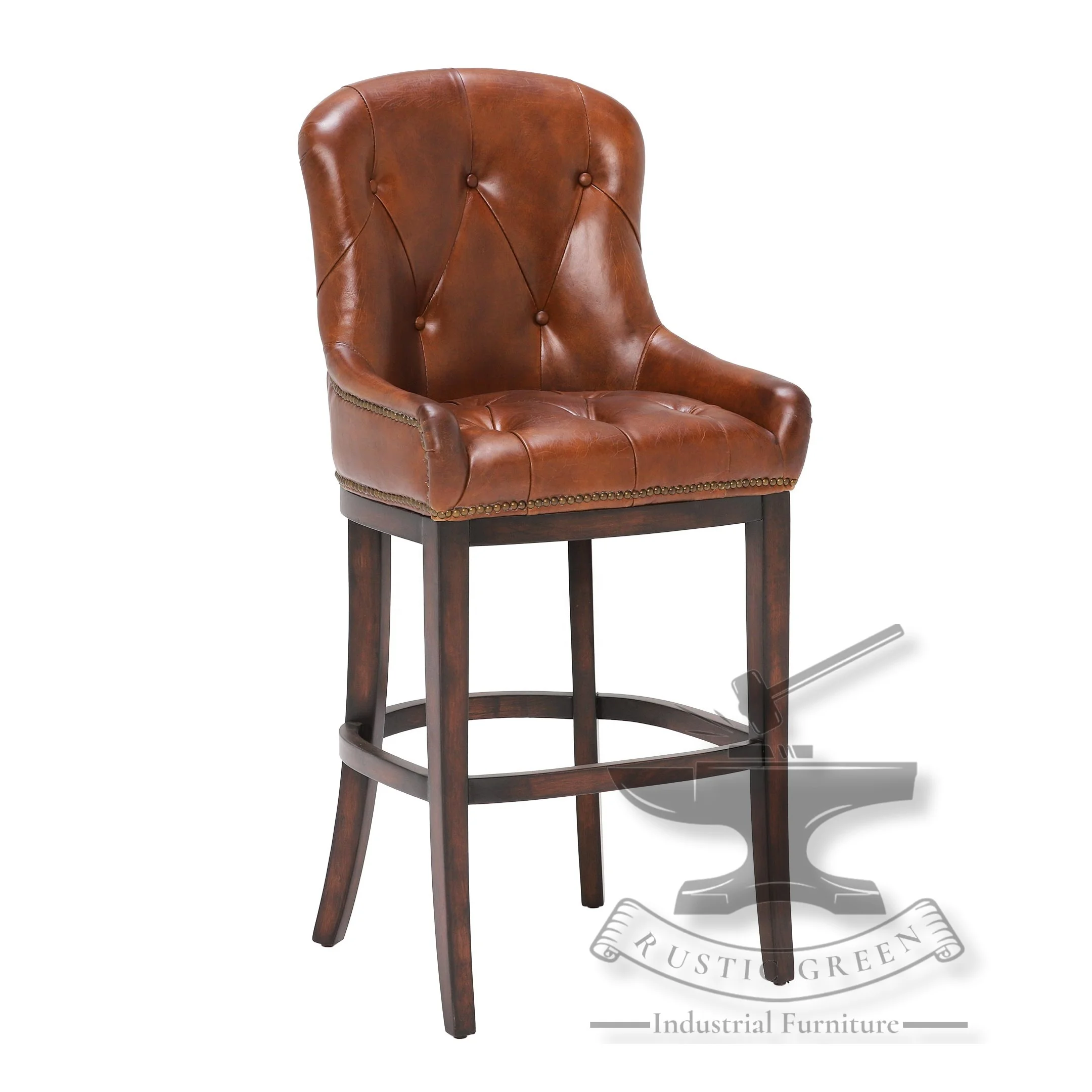 Industrial Genuine Leather Wood Bar Stool Buy Beige Leather Bar Stool