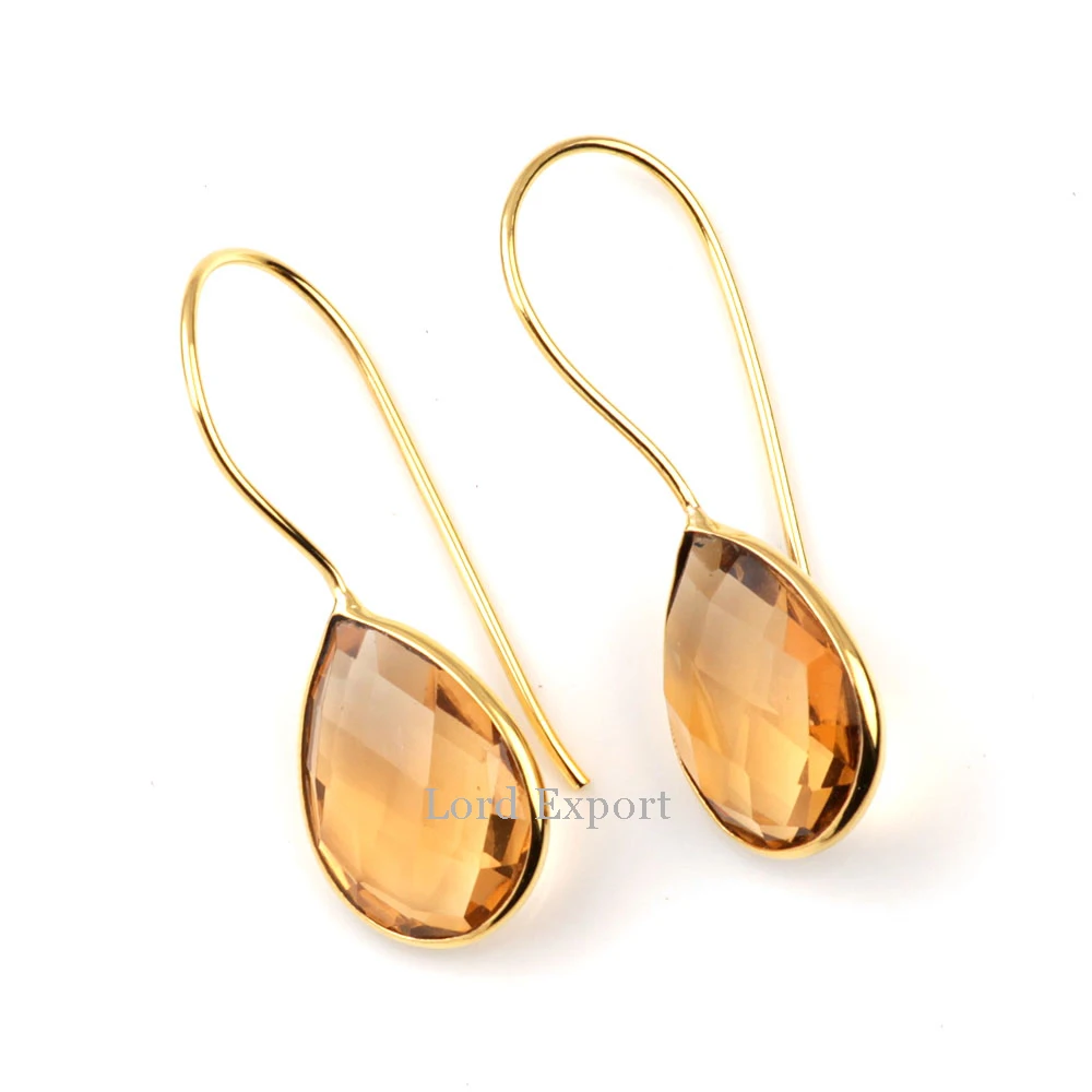 champagne quartz earrings