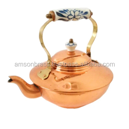 Pure Copper Tea Kettle with Brass Handle Perfect for Tea