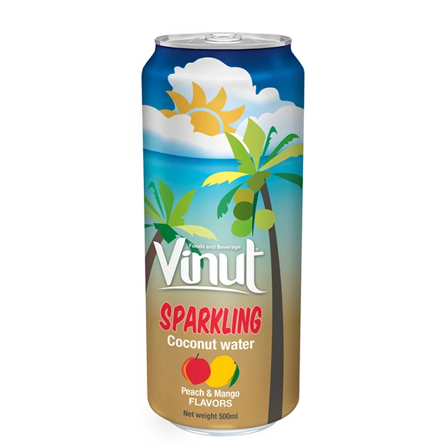 Sparkling Coconut water with Peach and Mango flavour