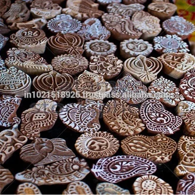 Mehndi Print Blocks Artisan Floral Paisley Pattern Wooden Stamps (Set of 6)  : Amazon.in: Toys & Games