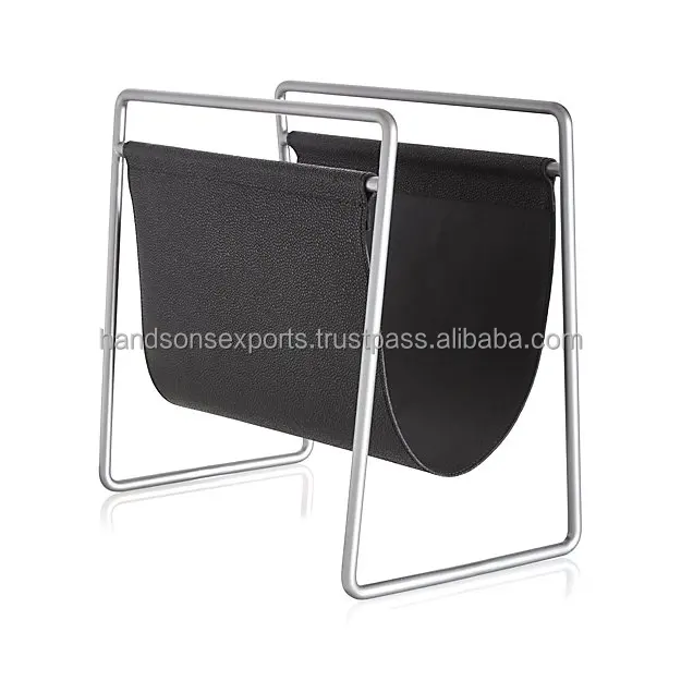 Вешалка для журналов Galen из матовой никелевой кожи