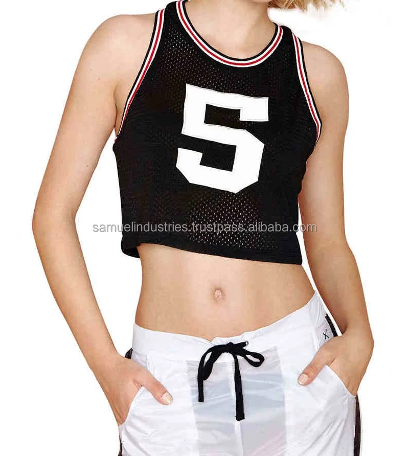 mesh football jersey crop top