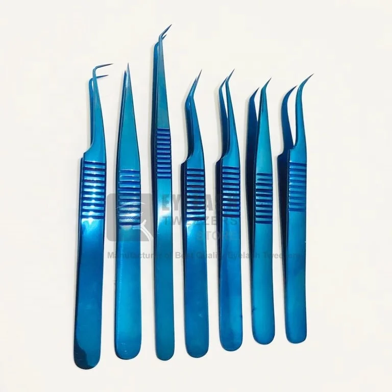 Eyelash Extension Tweezer Blue Plasma Stainless Steel Anti Static High Quality Wholesale Dumont