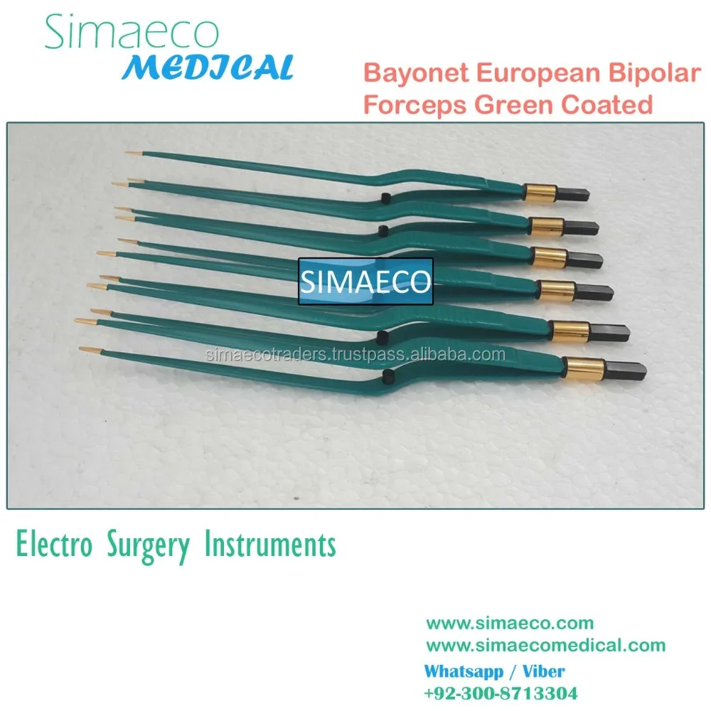 Bayonet European Bipolar Forceps Green Coated - Buy Irrigation Forceps ...