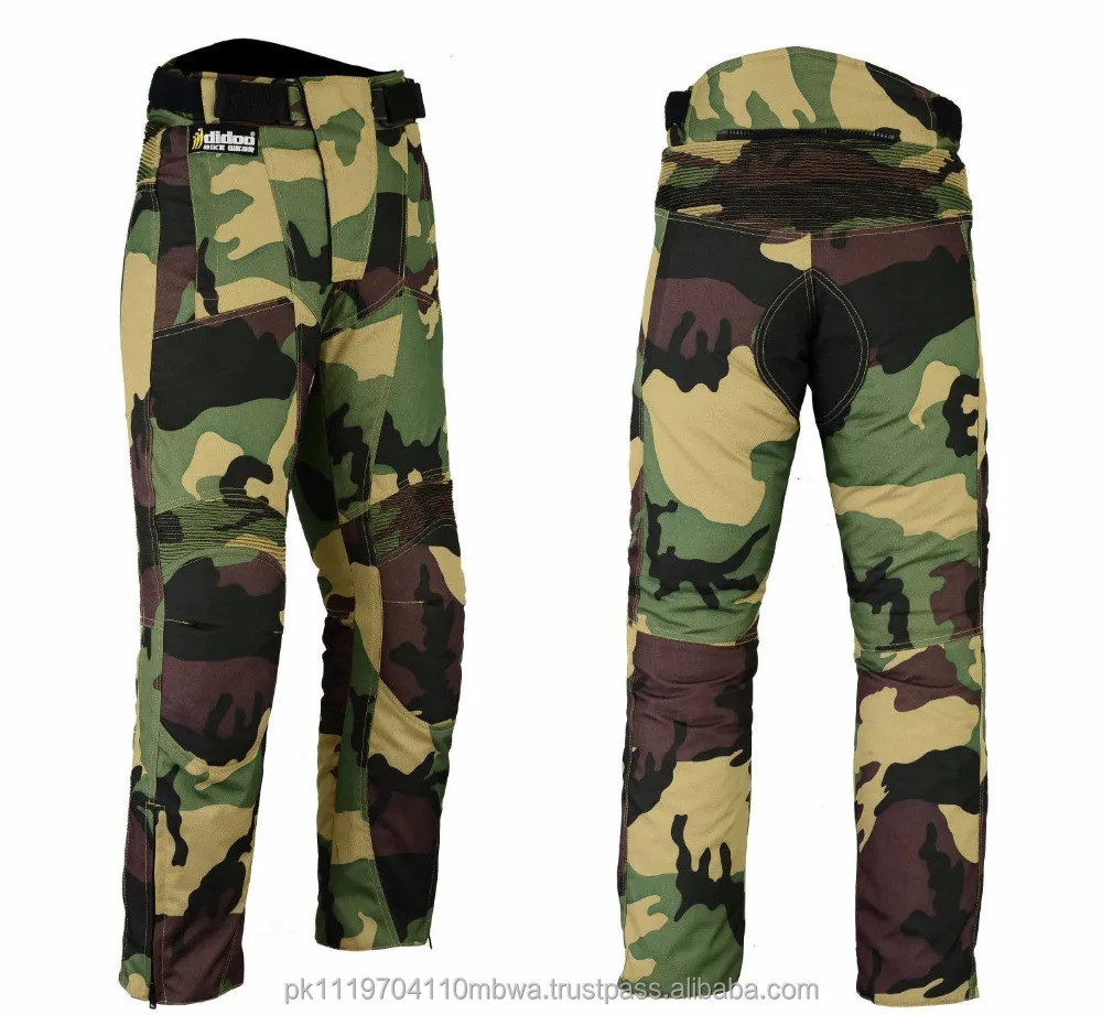 NEW Motorcycle Camouflage Waterproof Motorbike Motocross Textile Armour Trouser 