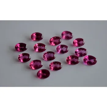 Ruby lite tourmaline oval cut natural gemstones