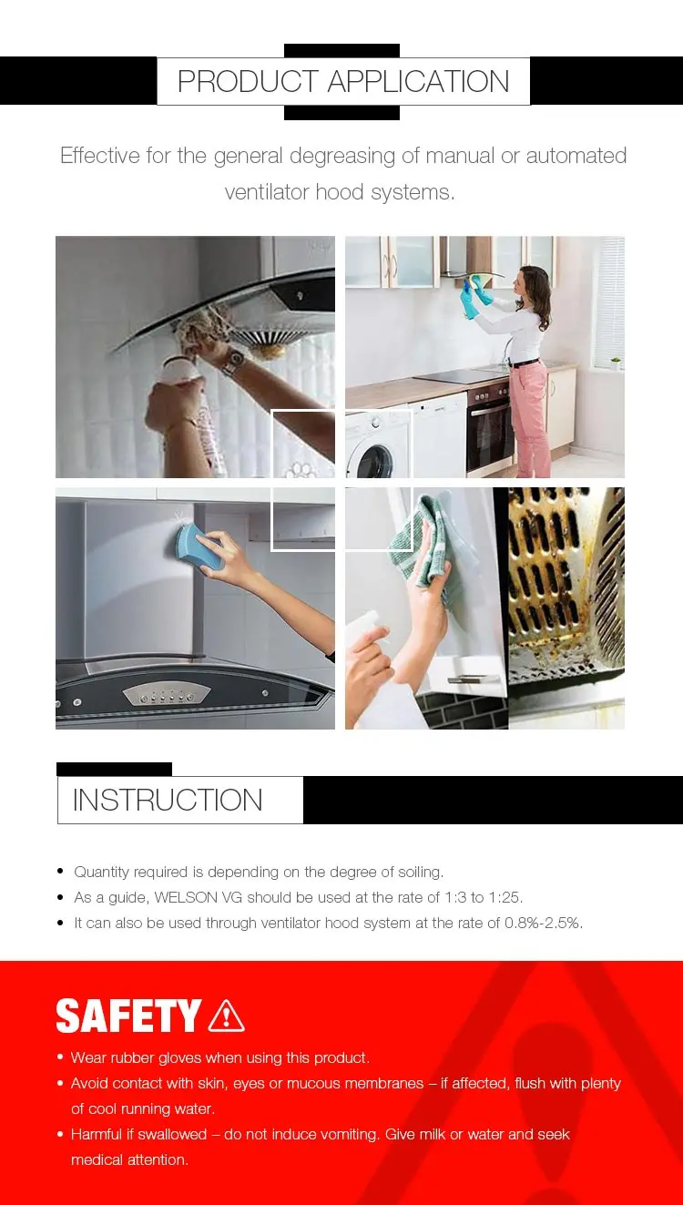 Kitchen Ventilator Hood System Degreaser Effective For The General