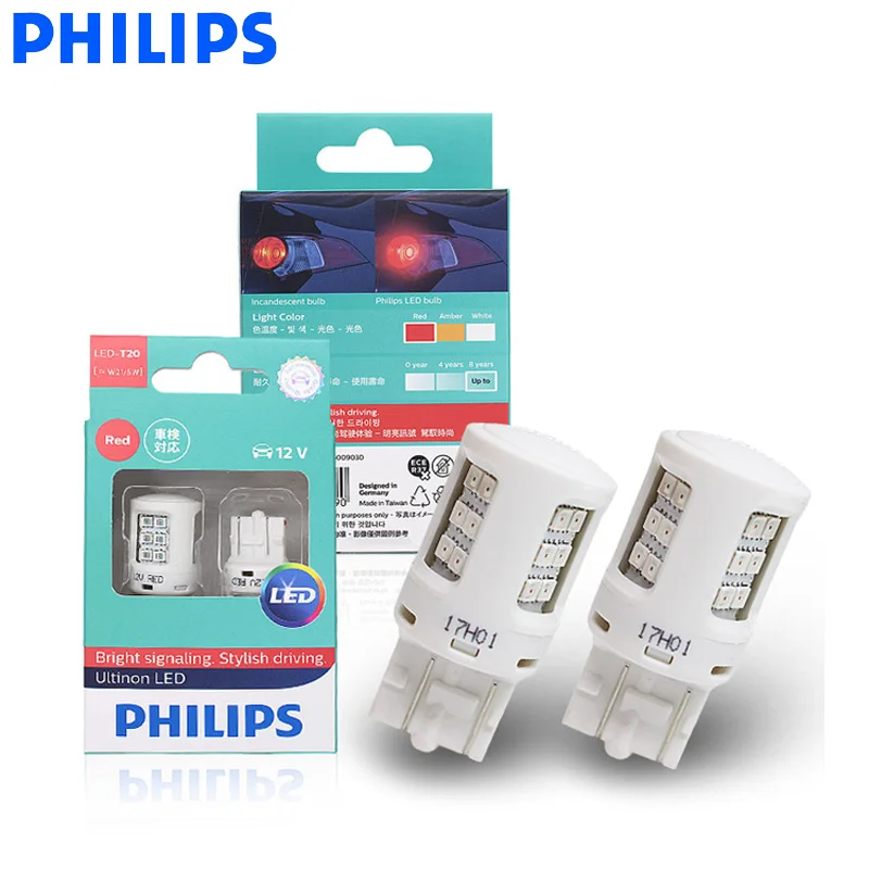 Source Philips LED W21/5W T20 7443 Ultinon LED 11066ULR Red Color Car Turn Signal Stop Light Parking Lamps Tail Bulbs, Pair on m.alibaba.com